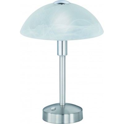 Lampe de table Trio Donna 4W 3000K Lumière chaude. Ø 22 cm. LED intégrée. Fonction tactile Salle et chambre. Style moderne. Métal. Couleur nickel mat
