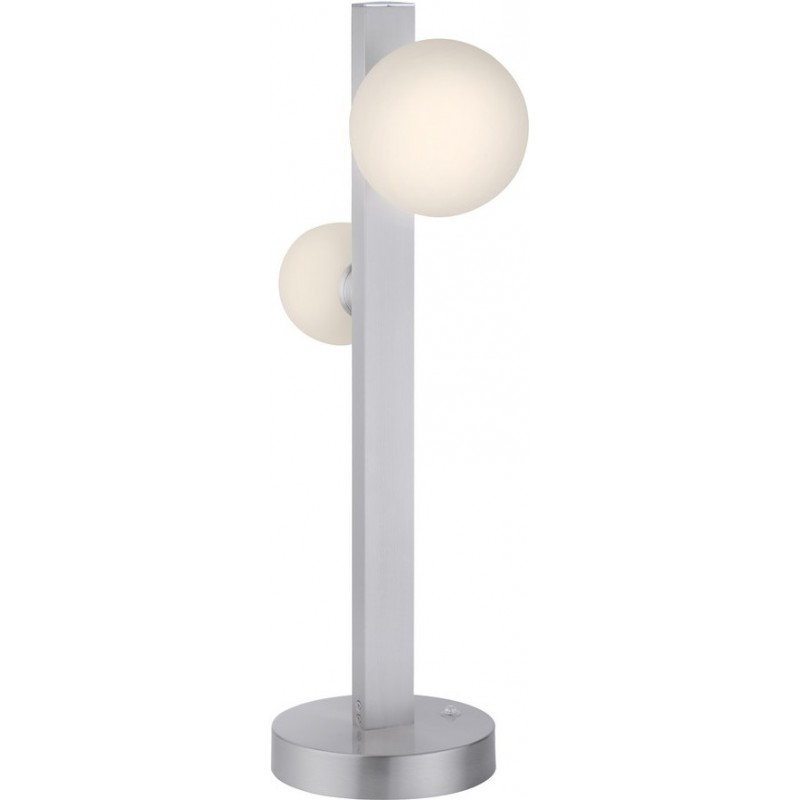 106,95 € Free Shipping | Table lamp Trio Dicapo 3W Ø 16 cm. Dimmable multicolor RGBW LED. Remote control. WiZ Compatible Living room and bedroom. Modern Style. Metal casting. Matt nickel Color