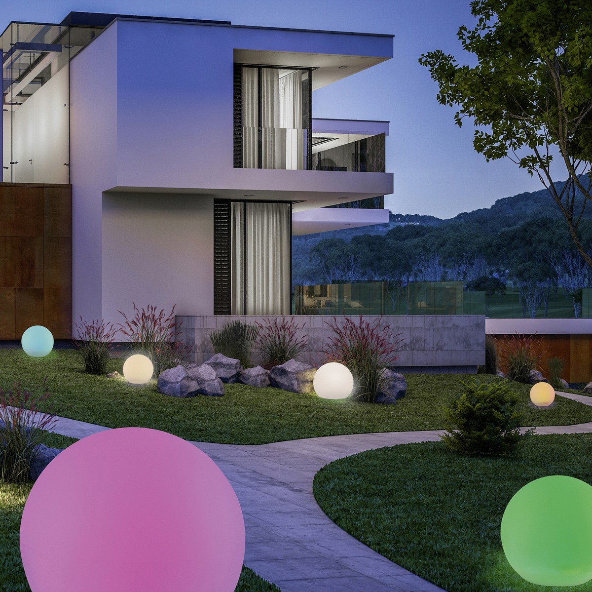 97,95 € Spedizione Gratuita | Illuminazione decorativa Trio Nector 8.5W Ø 30 cm. Sfera luminosa con picchetto per fissaggio a terra. LED RGBW multicolore dimmerabile. Telecomando. Compatibile con WiZ Plastica e policarbonato. Colore bianca