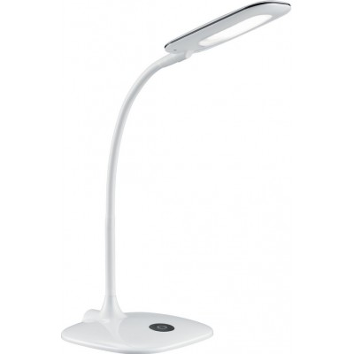 Lámpara de escritorio Trio Polly 4.8W 3000K Luz cálida. 40×16 cm. LED integrado. Flexible. Función táctil Salón, dormitorio y oficina. Estilo diseño. Plástico y Policarbonato. Color blanco