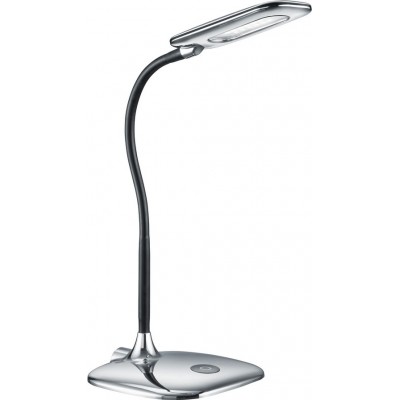 Desk lamp Trio Polly 4.8W 3000K Warm light. 40×16 cm. Integrated LED. Flexible. Touch function Living room, bedroom and office. Design Style. Plastic and Polycarbonate. Plated chrome Color