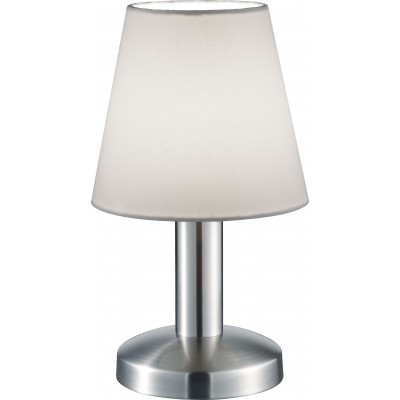 Lámpara de sobremesa Trio Mats Ø 14 cm. Función táctil Salón y dormitorio. Estilo diseño. Metal. Color níquel mate