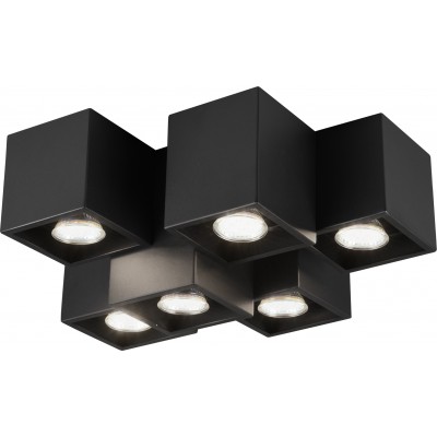 133,95 € Free Shipping | Indoor spotlight Trio Fernando Cubic Shape 37×30 cm. Living room and bedroom. Modern Style. Metal casting. Black Color