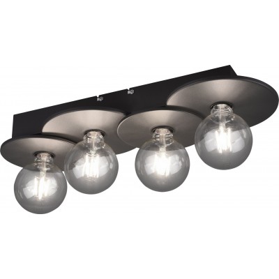 Ceiling lamp Trio Discus Extended Shape 54×21 cm. Living room and bedroom. Modern Style. Metal casting. Black Color