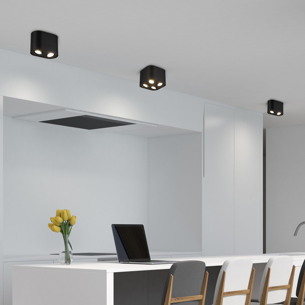 51,95 € Envío gratis | Foco para interior Trio Cookie 18×13 cm. Luz direccional Metal. Color negro