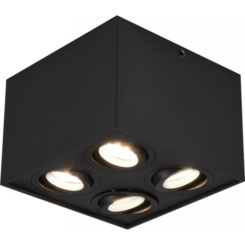 115,95 € Free Shipping | Indoor spotlight Trio Biscuit 18×18 cm. Directional light Living room and bedroom. Modern Style. Metal casting. Black Color