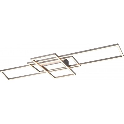 233,95 € Free Shipping | Indoor ceiling light Trio Irvine 60W 105×42 cm. Dimmable multicolor RGBW LED. Remote control. Ceiling and wall mounting Living room and bedroom. Modern Style. Metal casting. Matt nickel Color