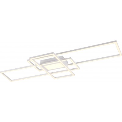 Deckenlampe Trio Irvine 60W 105×42 cm. Dimmbare mehrfarbige RGBW-LED. Fernbedienung. Decken und Wandmontage Wohnzimmer und schlafzimmer. Modern Stil. Metall. Weiß Farbe