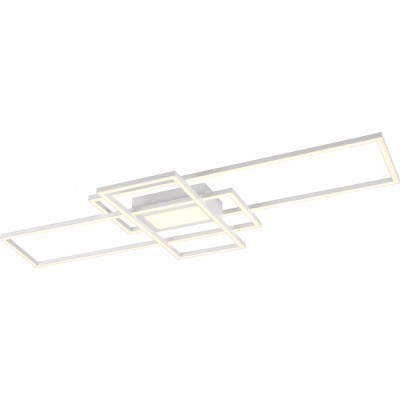 233,95 € Free Shipping | Indoor ceiling light Trio Irvine 60W 105×42 cm. Dimmable multicolor RGBW LED. Remote control. Ceiling and wall mounting Living room and bedroom. Modern Style. Metal casting. White Color