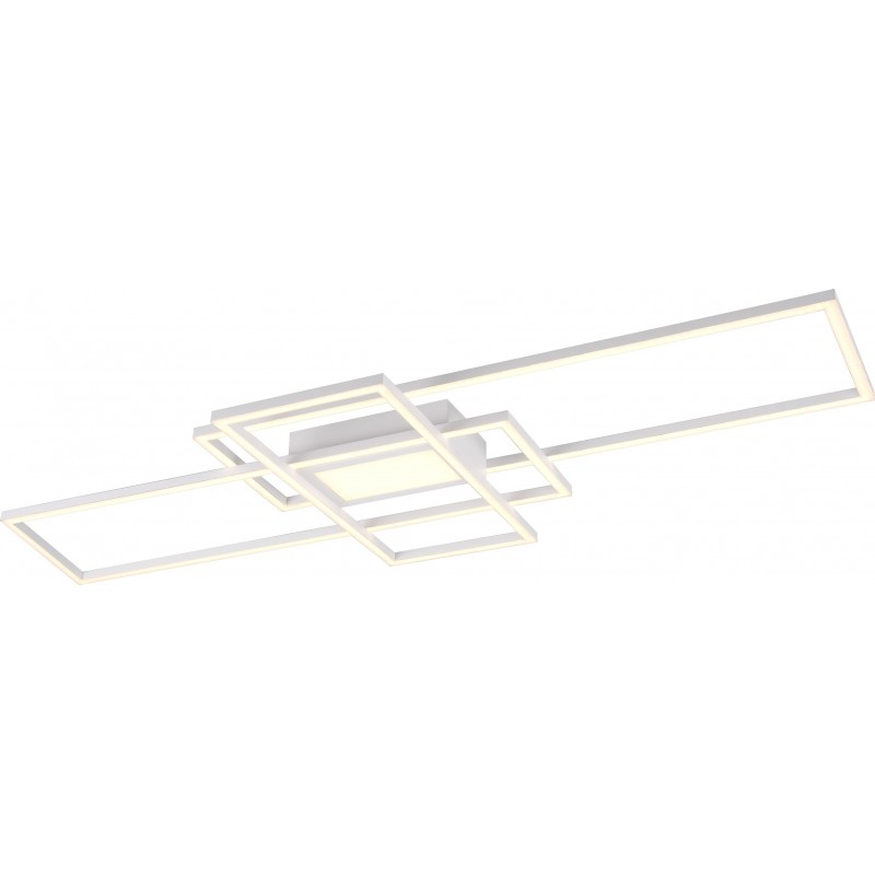 233,95 € 送料無料 | シーリングランプ Trio Irvine 60W 105×42 cm. 調光可能なマルチカラーRGBWLED。 リモコン。 天井と壁への取り付け リビングルーム そして ベッドルーム. モダン スタイル. 金属. 白い カラー