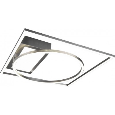 144,95 € Free Shipping | Ceiling lamp Trio Downey 33W Square Shape 87×65 cm. Integrated multicolor RGBW LED. Directional light. Remote control Living room and bedroom. Modern Style. Metal casting. Matt nickel Color