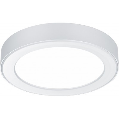 Indoor ceiling light Trio Juno 12W 3000K Warm light. Round Shape Ø 17 cm. Integrated LED Living room and bedroom. Modern Style. Plastic and Polycarbonate. White Color