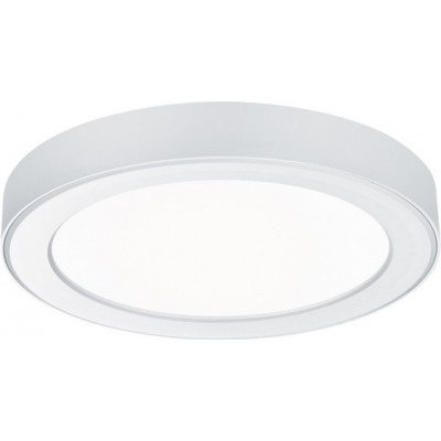Indoor ceiling light Trio Juno 18W 3000K Warm light. Round Shape Ø 22 cm. Integrated LED Living room and bedroom. Modern Style. Plastic and Polycarbonate. White Color