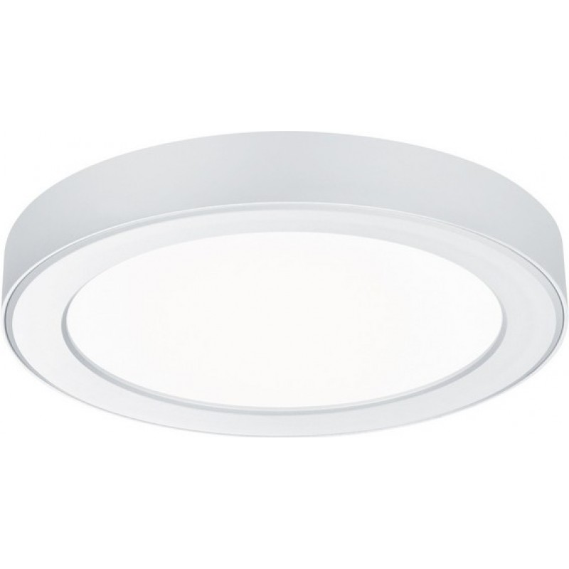 13,95 € Free Shipping | Indoor ceiling light Trio Juno 18W 3000K Warm light. Round Shape Ø 22 cm. Integrated LED Living room and bedroom. Modern Style. Plastic and Polycarbonate. White Color