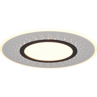 256,95 € Free Shipping | Indoor ceiling light Trio Verus 44W Round Shape 50×5 cm. Dimmable multicolor RGBW LED. Remote control Living room and bedroom. Modern Style. Metal casting. Matt nickel Color