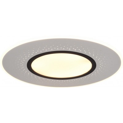 392,95 € Free Shipping | Indoor ceiling light Trio Verus 70W Round Shape 71×6 cm. Dimmable multicolor RGBW LED. Remote control Living room and bedroom. Modern Style. Metal casting. Matt nickel Color