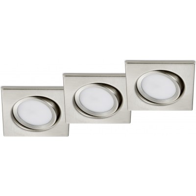 29,95 € Free Shipping | Recessed lighting Trio Rila 5W 3000K Warm light. 8×8 cm. Dimmable LED. Directional light Living room and bedroom. Modern Style. Metal casting. Matt nickel Color