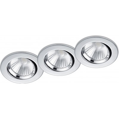 59,95 € Free Shipping | Recessed lighting Trio Pamir 5.5W 3000K Warm light. Ø 8 cm. Dimmable LED. Directional light Living room and bedroom. Modern Style. Metal casting. Plated chrome Color