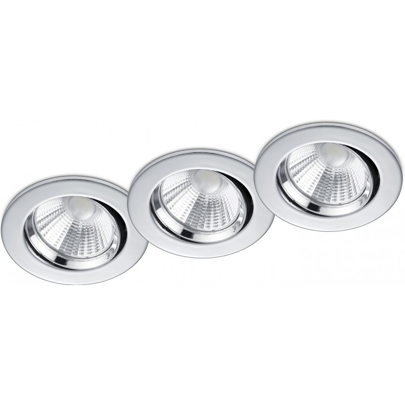 59,95 € Free Shipping | Recessed lighting Trio Pamir 5.5W 3000K Warm light. Ø 8 cm. Dimmable LED. Directional light Living room and bedroom. Modern Style. Metal casting. Plated chrome Color