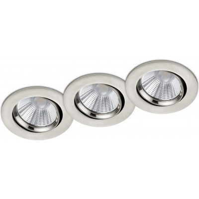 64,95 € Free Shipping | Recessed lighting Trio Pamir 5.5W 3000K Warm light. Ø 8 cm. Dimmable LED. Directional light Living room and bedroom. Modern Style. Metal casting. Matt nickel Color