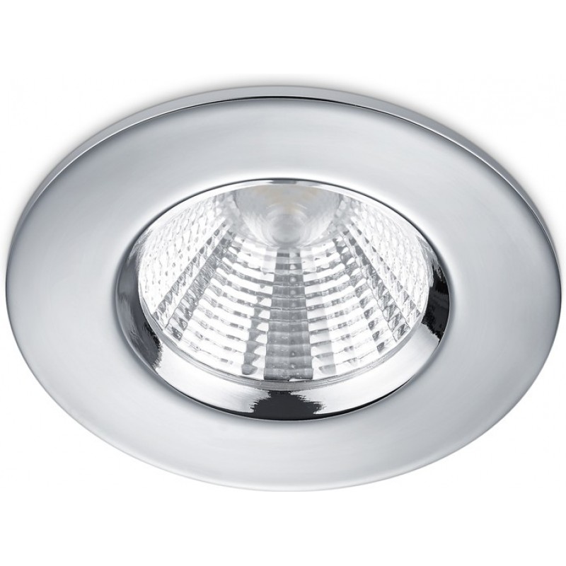 22,95 € Free Shipping | Recessed lighting Trio Zagros 5.5W 3000K Warm light. Ø 8 cm. Integrated LED Living room and bedroom. Modern Style. Metal casting. Plated chrome Color