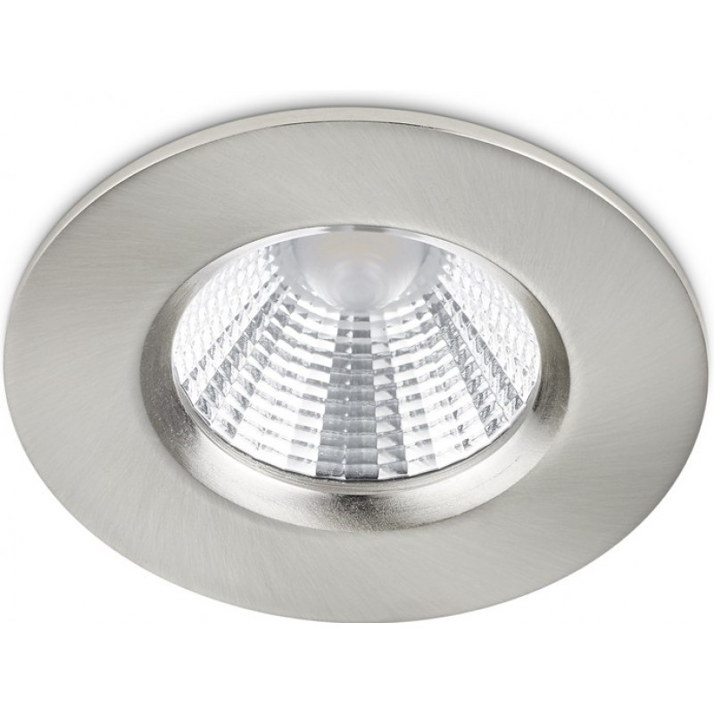 22,95 € Free Shipping | Recessed lighting Trio Zagros 5.5W 3000K Warm light. Ø 8 cm. Integrated LED Living room and bedroom. Modern Style. Metal casting. Matt nickel Color
