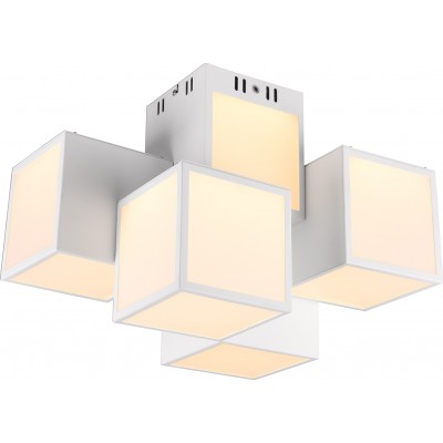 Deckenlampe Trio Oscar 7W 45×33 cm. Dimmbare mehrfarbige RGBW-LED. Fernbedienung. WiZ-kompatibel Wohnzimmer und schlafzimmer. Modern Stil. Metall. Weiß Farbe