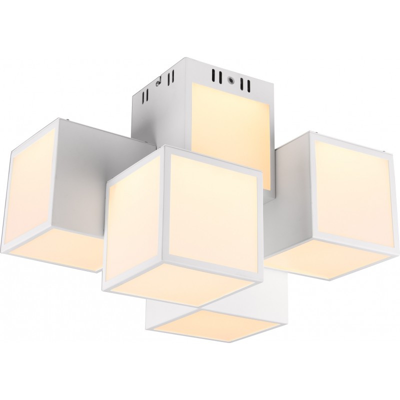 198,95 € Free Shipping | Ceiling lamp Trio Oscar 7W 45×33 cm. Dimmable multicolor RGBW LED. Remote control. WiZ Compatible Living room and bedroom. Modern Style. Metal casting. White Color