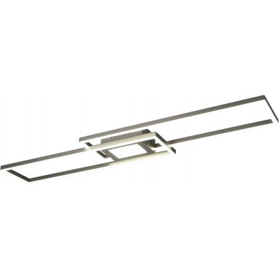 249,95 € Free Shipping | Indoor ceiling light Trio Ganado 38W 110×21 cm. Dimmable multicolor RGBW LED. Remote control Living room and bedroom. Modern Style. Metal casting. Matt nickel Color