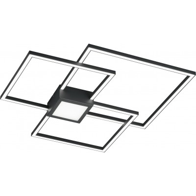 205,95 € Free Shipping | Indoor ceiling light Trio Hydra 38W 3000K Warm light. 66×66 cm. Integrated LED. Ceiling and wall mounting Living room and bedroom. Modern Style. Metal casting. Anthracite Color