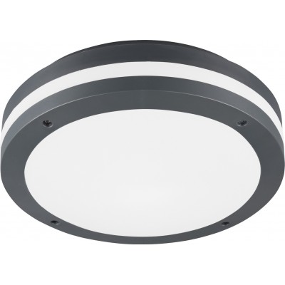Lâmpada de exterior Trio Piave 12W 3000K Luz quente. Ø 30 cm. Lâmpada de teto e luz de parede. LED integrado. Sensor de Movimento. Montagem no teto e na parede Plástico e policarbonato. Cor antracite