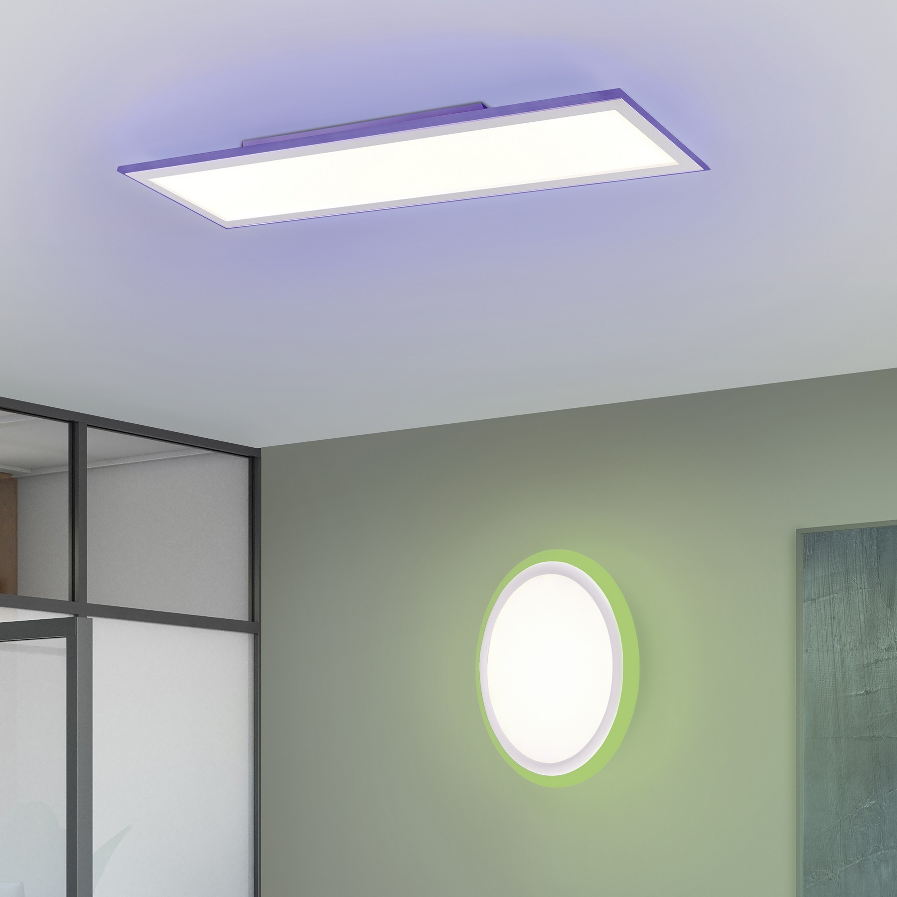 133,95 € Envío gratis | Plafón de interior Trio Columbia 45W Ø 50 cm. LED RGBW multicolor regulable. Mando a distancia Plástico y policarbonato. Color blanco