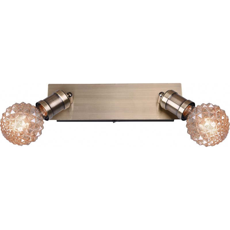 19,95 € Free Shipping | Indoor wall light Trio Carl 30×12 cm. Living room and bedroom. Modern Style. Metal casting. Old copper Color