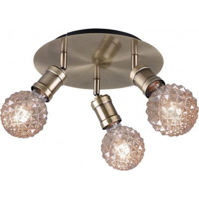 27,95 € Free Shipping | Ceiling lamp Trio Carl Ø 26 cm. Metal casting. Old copper Color