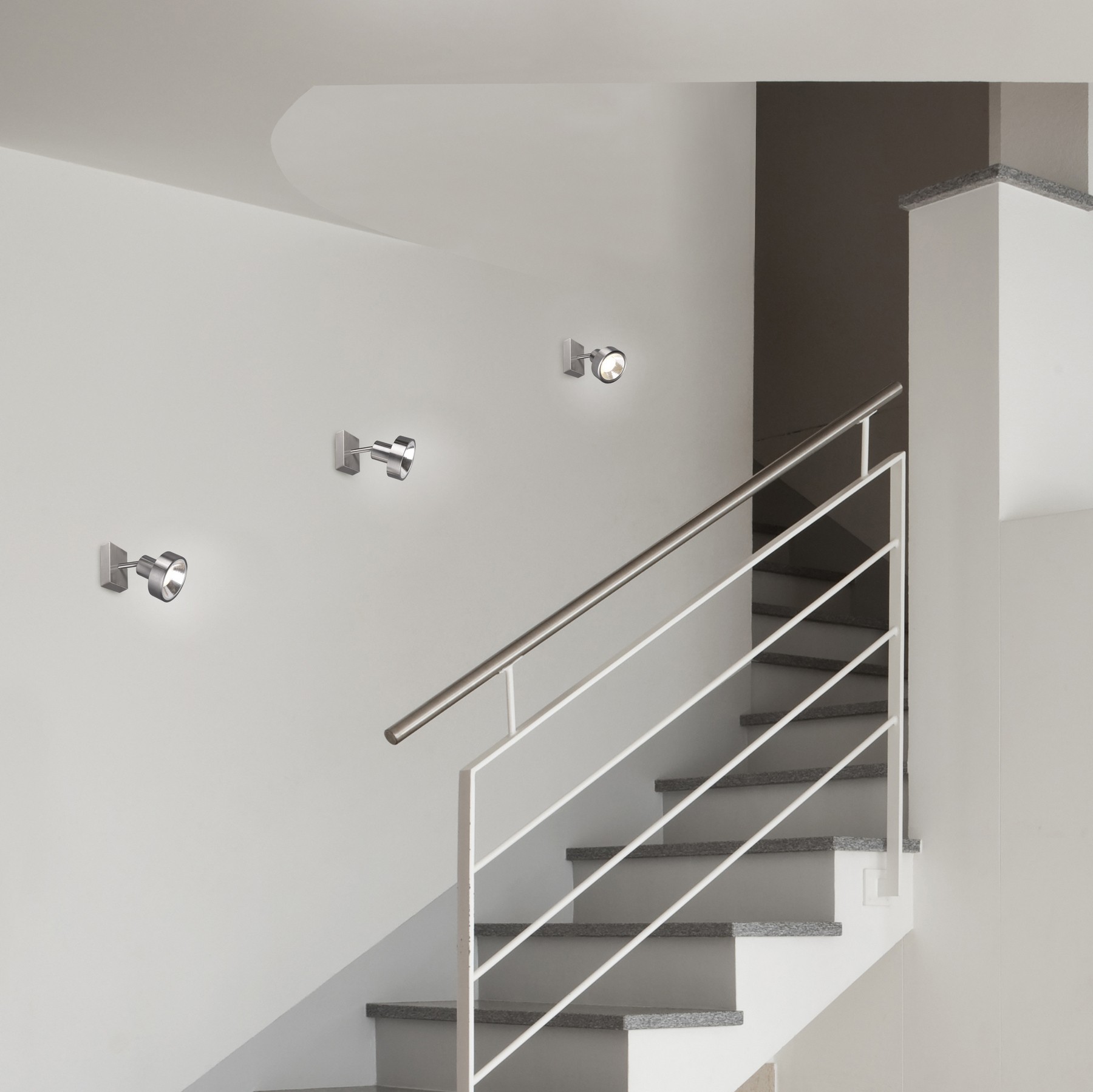 29,95 € Envío gratis | Foco para interior Trio Leon 19×16 cm. Metal. Color níquel mate
