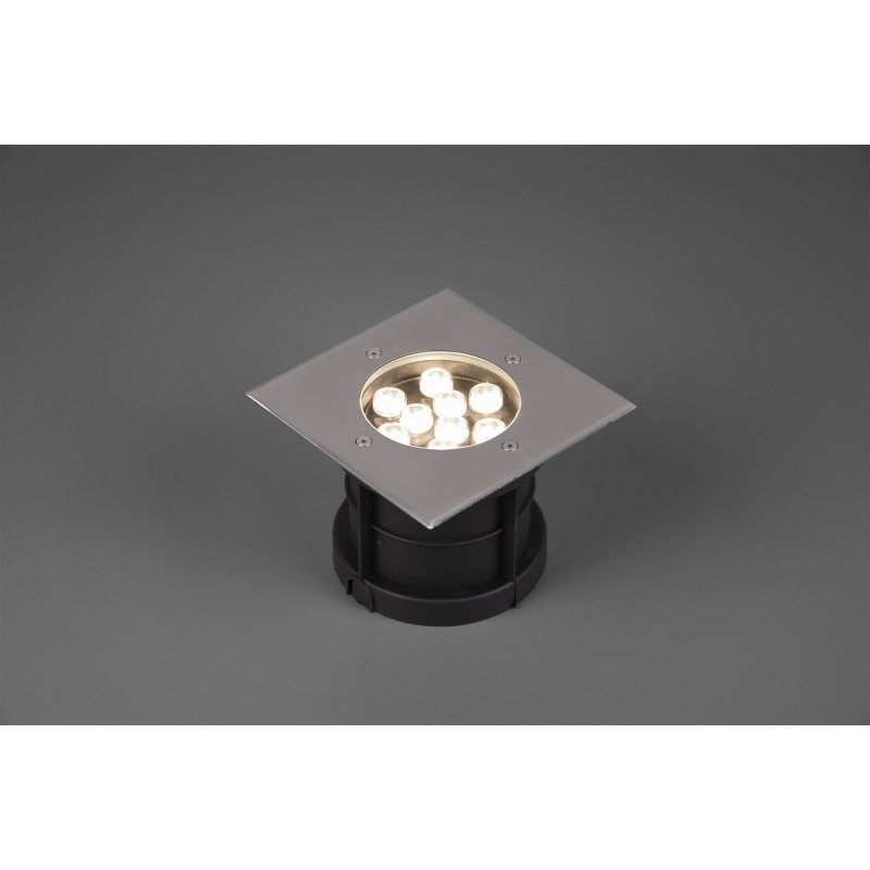 67,95 € Free Shipping | In-Ground lighting Trio Belaja 9W 3000K Warm light. 17×17 cm. Outdoor ground recessed luminaire. Integrated LED Terrace and garden. Modern Style. Steel. Matt nickel Color