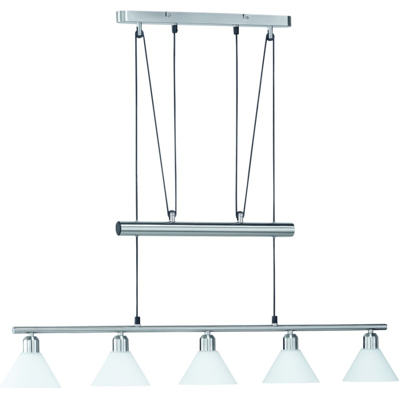 127,95 € Free Shipping | Hanging lamp Trio Stamina 180×102 cm. Adjustable height Living room and bedroom. Modern Style. Metal casting. Matt nickel Color