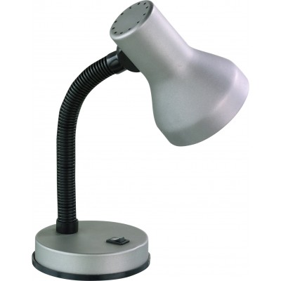 Lámpara de escritorio Trio Pronto Ø 13 cm. Flexible Zona de niños y oficina. Estilo moderno. Plástico y Policarbonato. Color aluminio