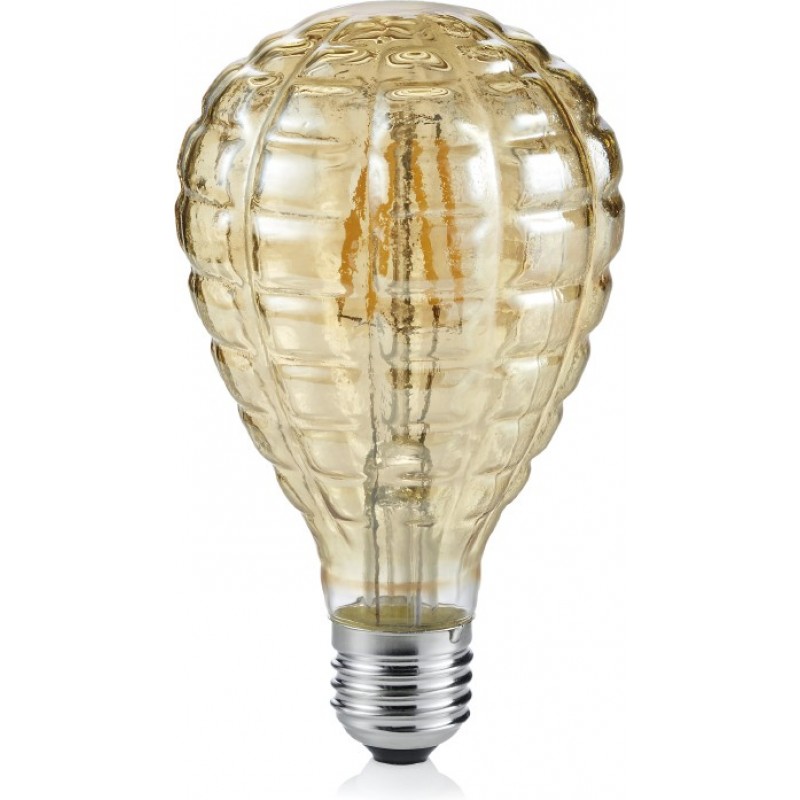 14,95 € Free Shipping | LED light bulb Trio Esfera 4W E27 LED 2700K Very warm light. Ø 8 cm. Living room and bedroom. Modern Style. Metal casting. Orange gold Color