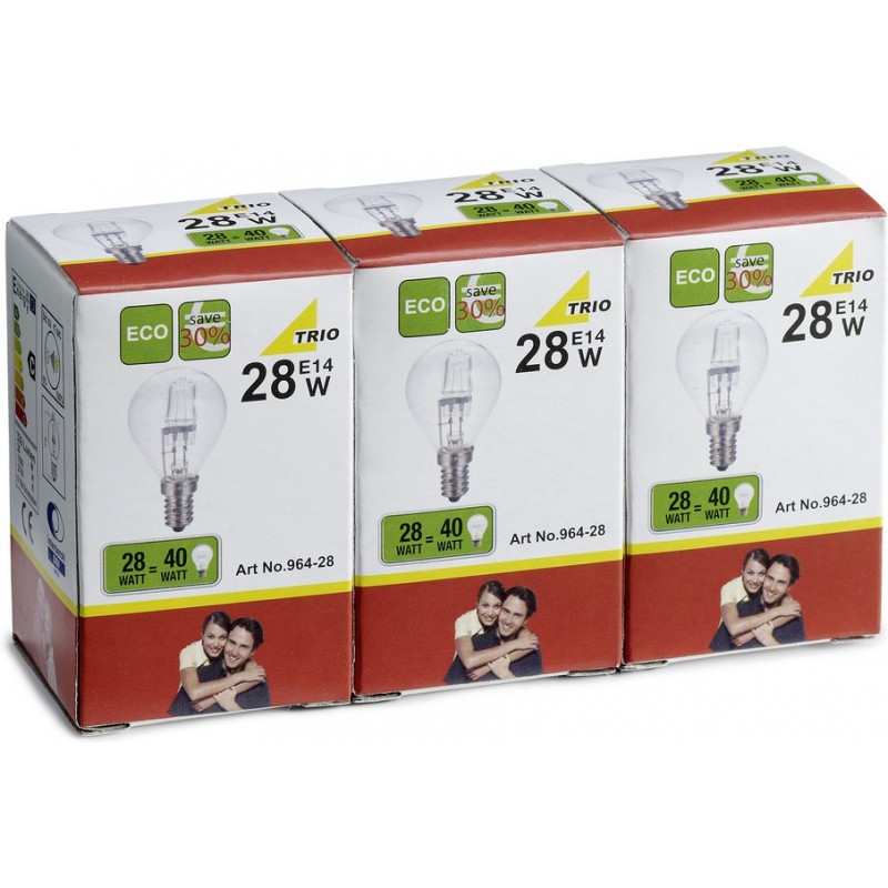 2,95 € Free Shipping | LED light bulb Trio Esfera 28W E14 2800K Very warm light. Ø 4 cm. Halogen Glass