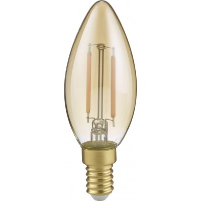 5,95 € Envío gratis | Bombilla LED Trio Vela 2W LED 2700K Luz muy cálida. Ø 3 cm. Vidrio. Color oro anaranjado