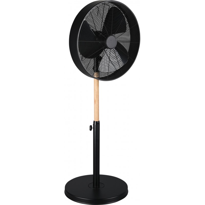 167,95 € Free Shipping | Pedestal fan Reality Viking Ø 45 cm. Adjustable height Living room and bedroom. Modern Style. Metal casting. Black Color