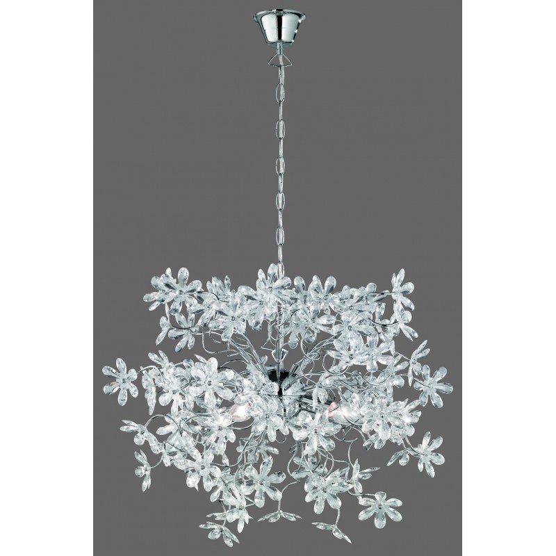 132,95 € Free Shipping | Hanging lamp Reality Flower Ø 63 cm. Living room and bedroom. Design Style. Metal casting. Plated chrome Color