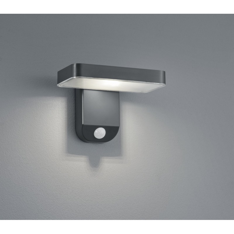 53,95 € Free Shipping | Outdoor wall light Reality Esquel 4.5W 3000K Warm light. 18×12 cm. Integrated LED. Motion sensor Terrace and garden. Modern Style. Plastic and polycarbonate. Anthracite Color