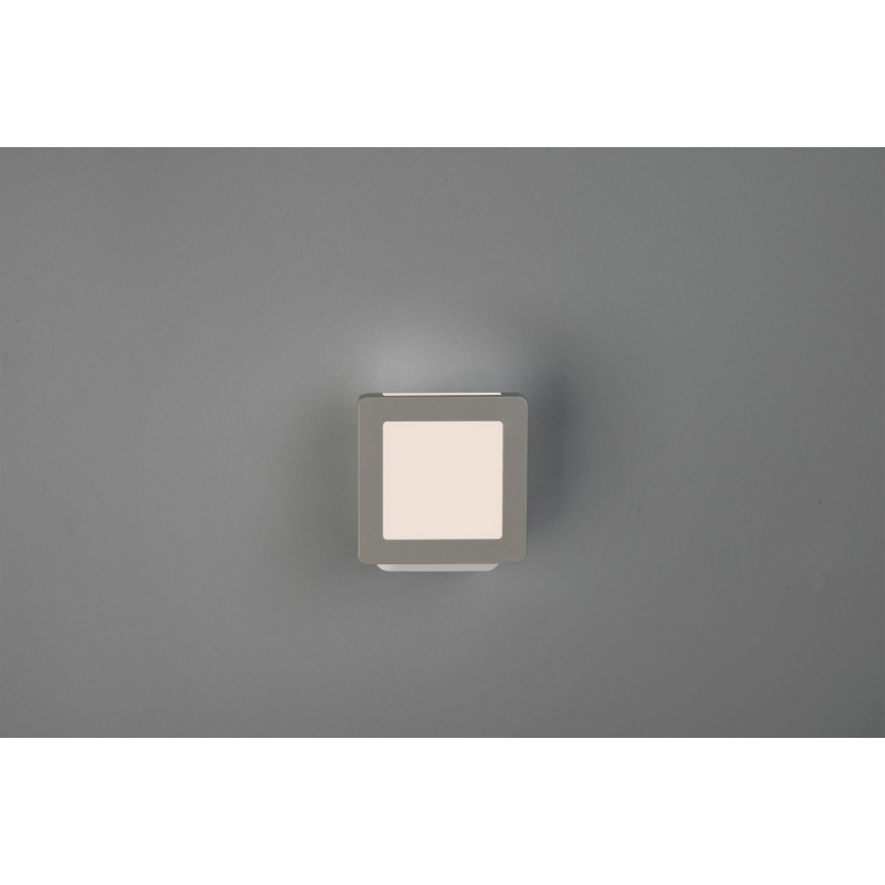 6,95 € Free Shipping | Indoor wall light Reality Hank 0.4W 3000K Warm light. 8×8 cm. Integrated LED. Darkness sensing Living room and bedroom. Modern Style. Plastic and polycarbonate. Gray Color