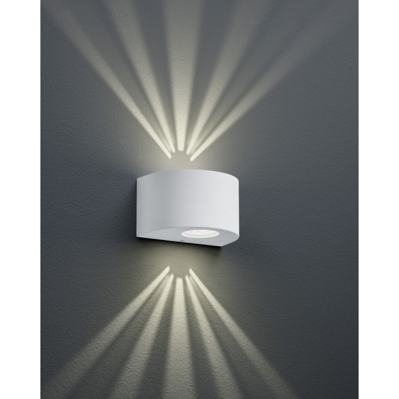 36,95 € Free Shipping | Outdoor wall light Reality Rosario 2W 3000K Warm light. 15×9 cm. Integrated LED Terrace and garden. Modern Style. Plastic and polycarbonate. White Color