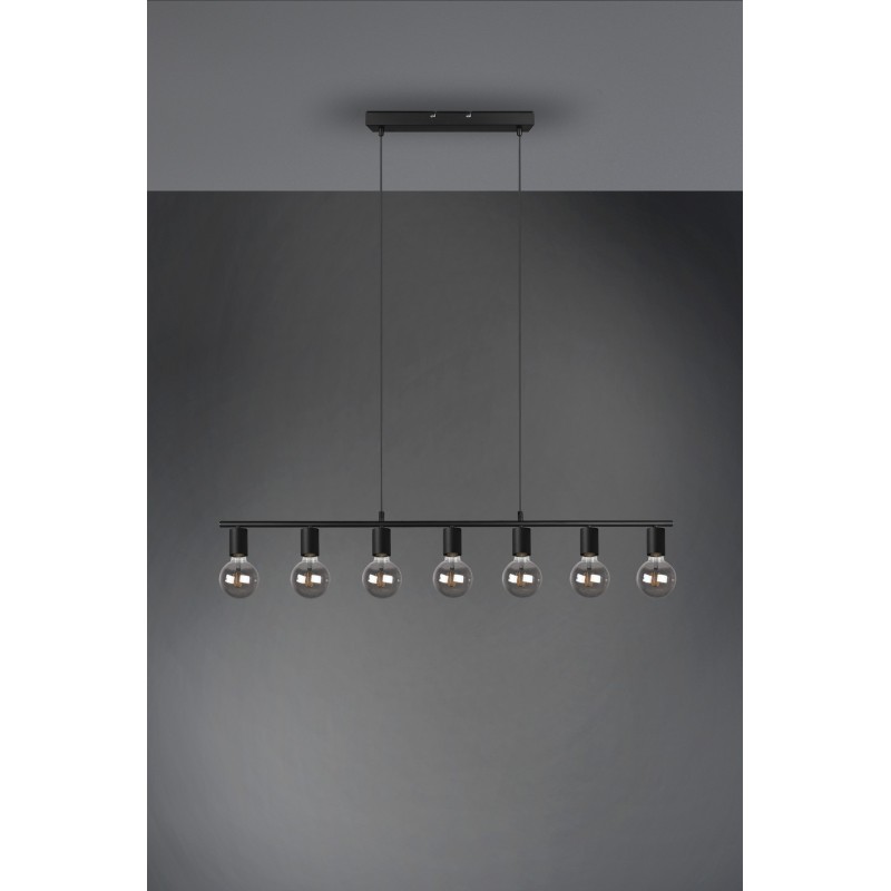 87,95 € Free Shipping | Hanging lamp Reality Vannes 150×111 cm. Living room, kitchen and bedroom. Modern Style. Metal casting. Black Color