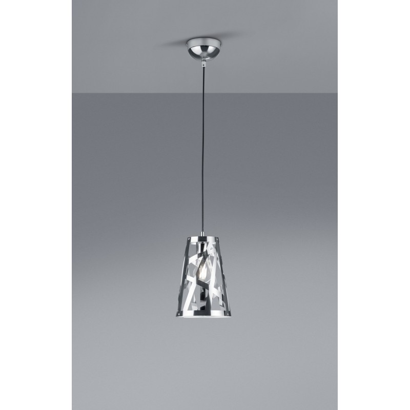 15,95 € Free Shipping | Hanging lamp Reality Carlito Ø 18 cm. Living room and bedroom. Modern Style. Metal casting. Plated chrome Color