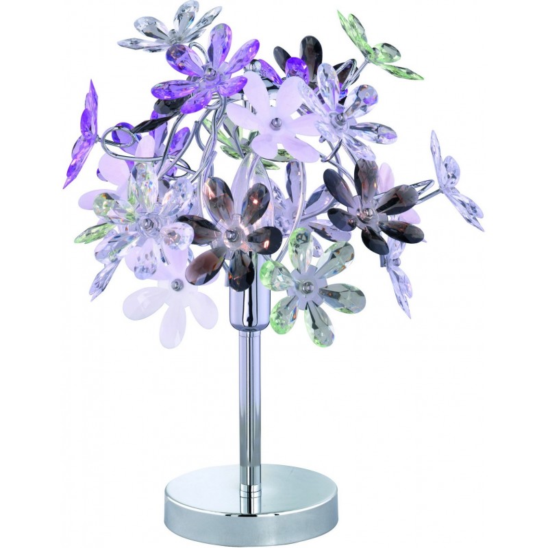 29,95 € Kostenloser Versand | Tischlampe Reality Flower Ø 33 cm. Wohnzimmer und schlafzimmer. Design Stil. Metall. Überzogenes chrom Farbe