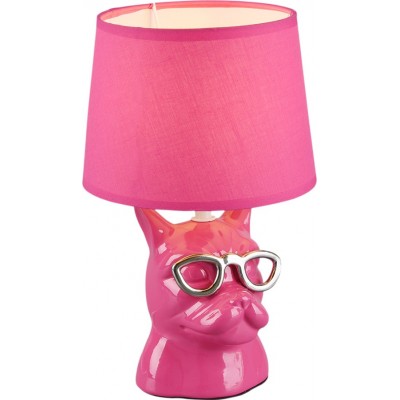 25,95 € Free Shipping | Table lamp Reality Dosy Ø 18 cm. Living room and bedroom. Modern Style. Ceramic. Rose Color